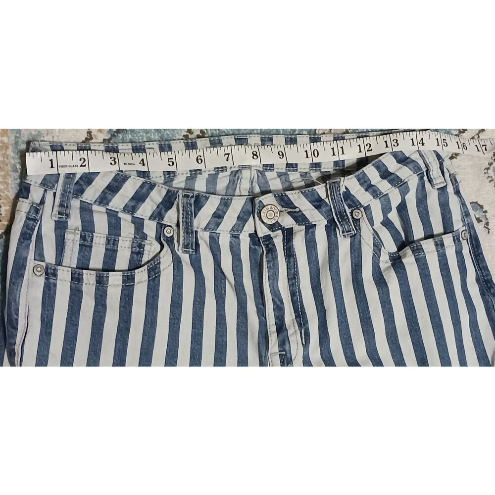 Rock & Roll Denim Womens Stripe High-Rise Flare Jeans tag 30x34 actual 30Wx31L - Picture 3 of 11